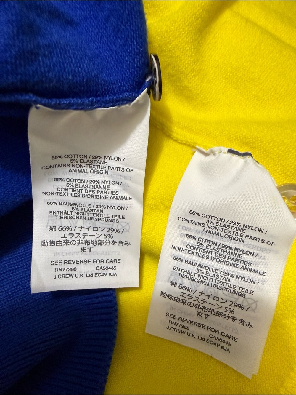 J. Crew Women’s Crewneck Cardigans in Royal Blue and Bright Yellow (2 Pack) - Picture 5 of 5
